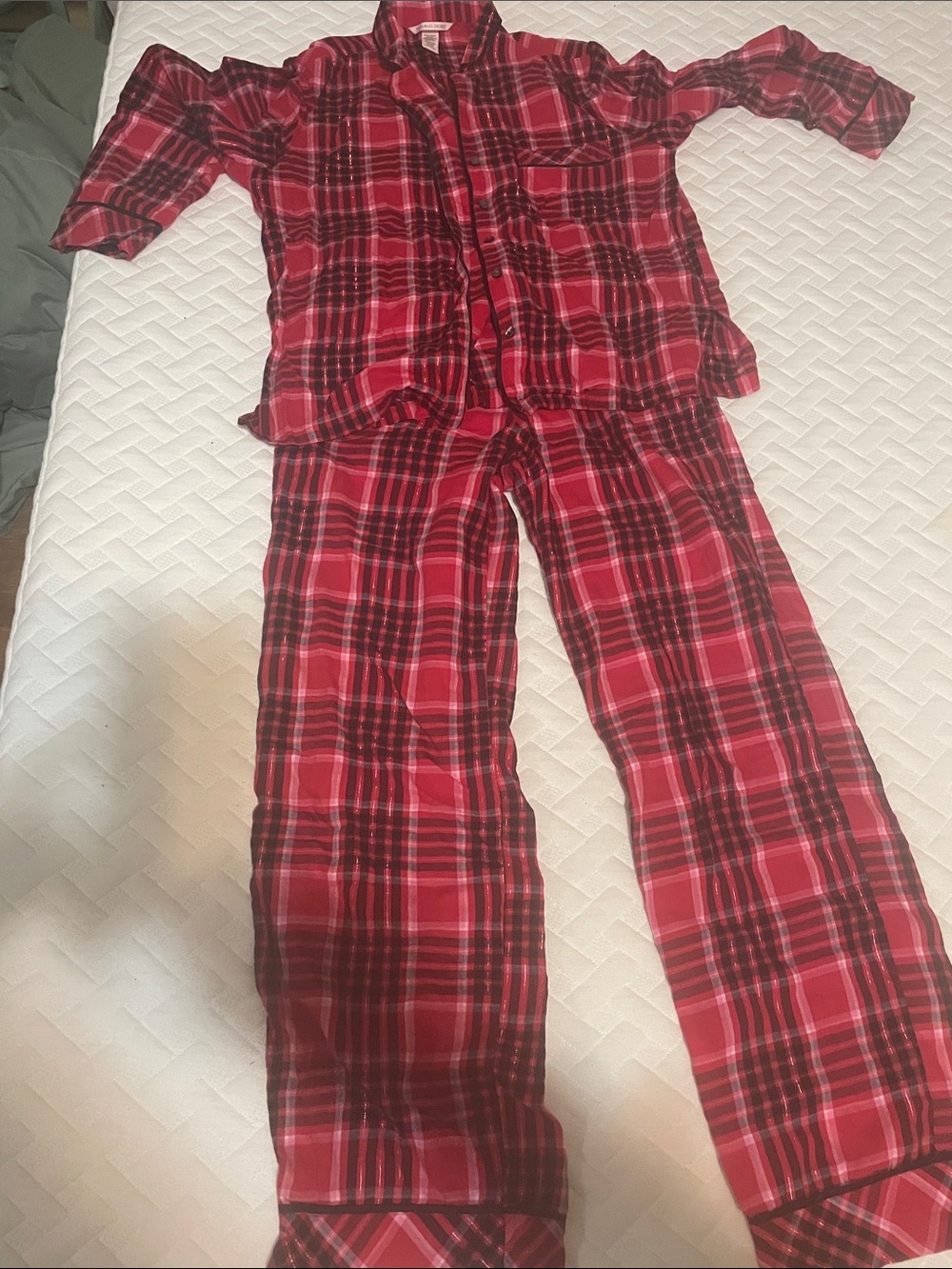 Victoria's Secret Red Plaid Kids Pajama Set
